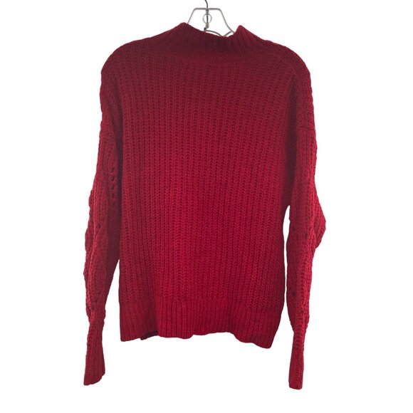 Maurices Women's Knit Sweater Mock Neck Long Sleeve Red Size Large - Picture 7 of 9